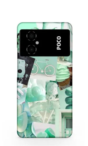 Aesthetic ligth green Poco M4 (5G) Mobile Cover