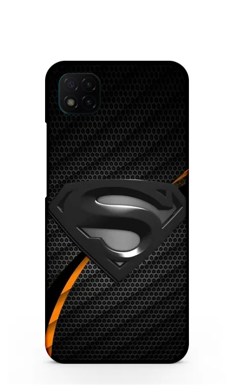 Black Superman Poco C3 Mobile Cover