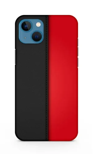 Black red leather Apple Iphone 13 Mobile Cover