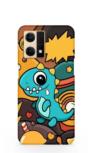 Blue dinosaur cartoon Oppo F21 Pro (4G) Back Cover