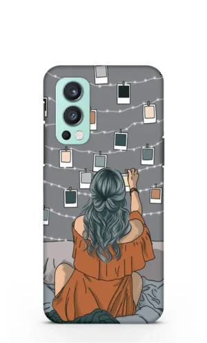 Girl sticking paper Oneplus Nord 2 (5G) Mobile cover