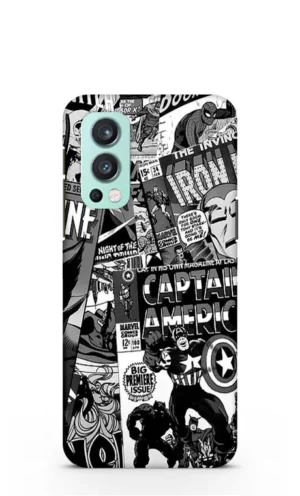 Marvel black & white Oneplus Nord 2 (5G) Mobile cover