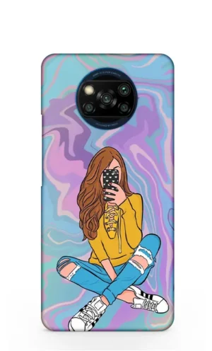 Mirror selfie girl Poco X3 Mobile Cover