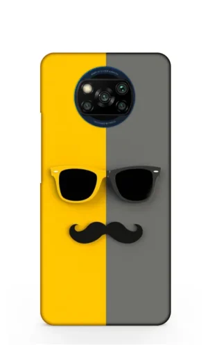 Mustache and glass Poco X3 Mobile Cover