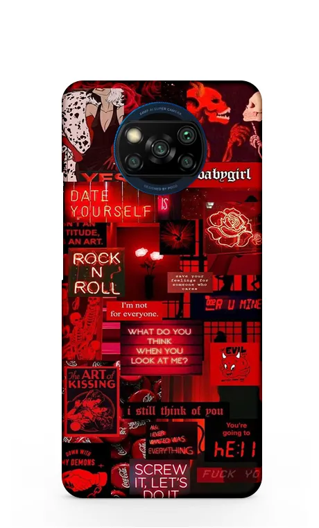 Red Aesthetic Poco X3 Mobile Cover