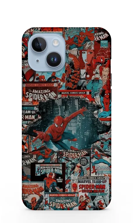 Spider man doodle Apple Iphone 14 Plus Mobile Cover